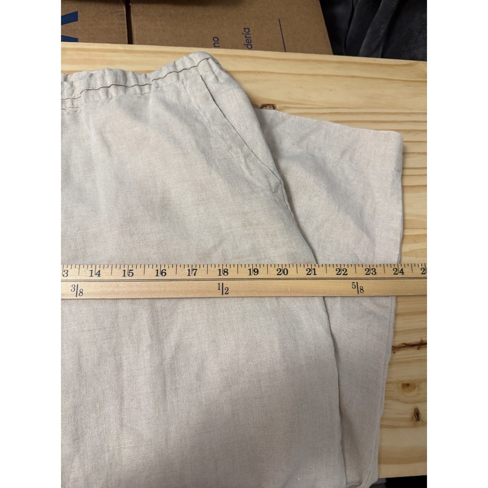 Charter Club Luxury Linen Pants Women M Beige Coastal Preppy Old Money Vacation - Picture 8 of 9